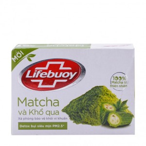 Xà bông cục bảo vệ khỏi vi khuẩn Lifebuoy matcha và khổ qua (90g)